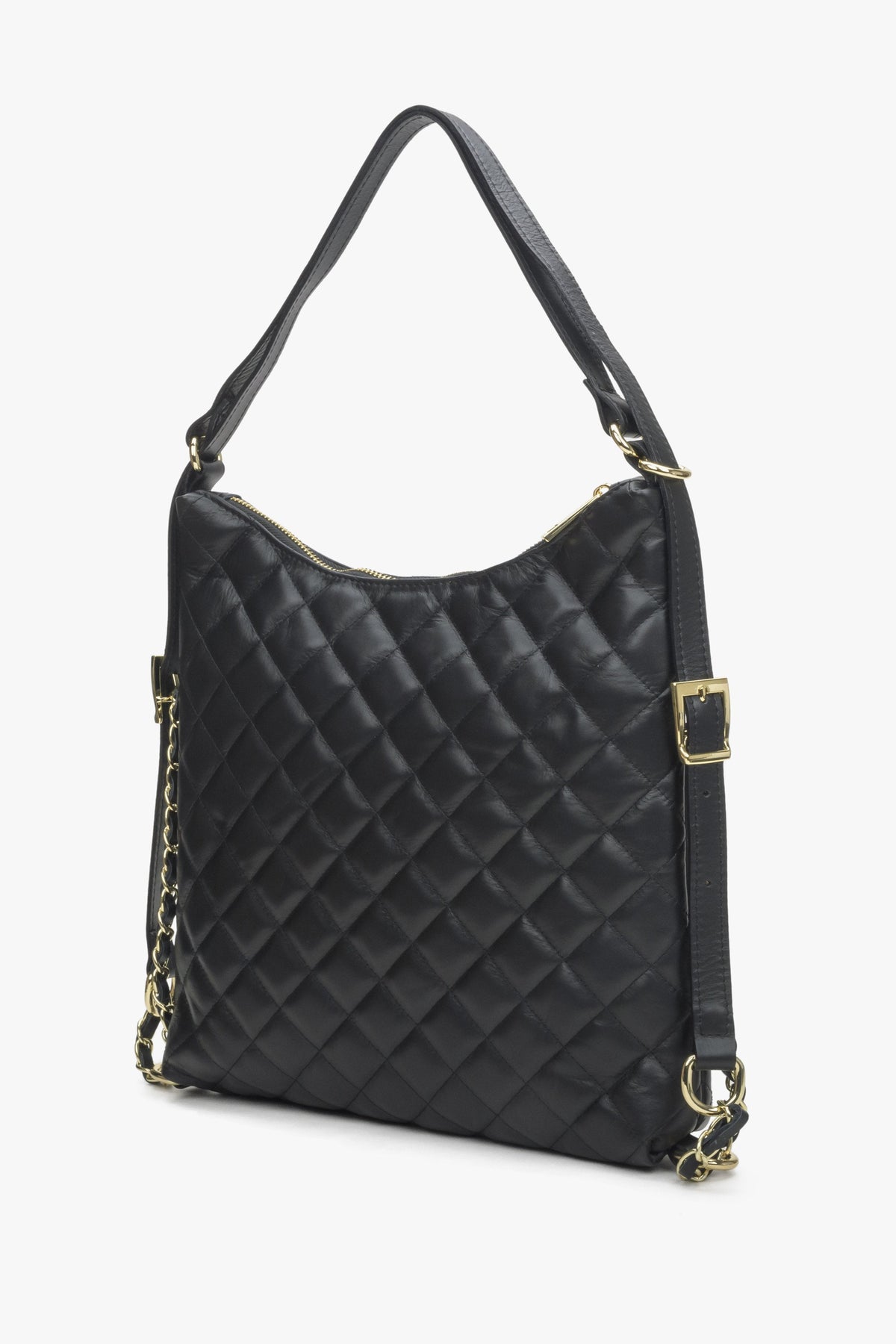 Gestepptes schwarzes Damenhandtasche von Estro.
