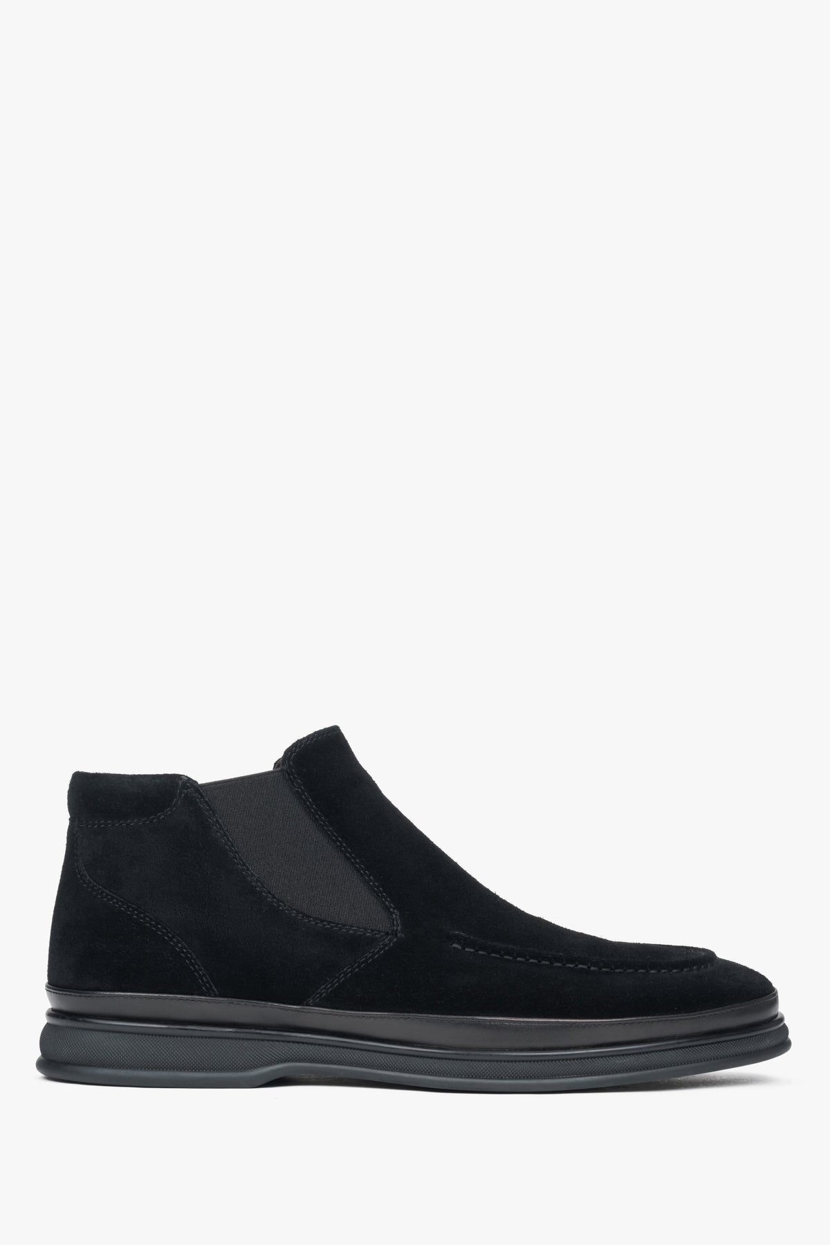 Herren-Chelsea-Stiefeletten in Schwarz aus echtem Velours Estro ER00116151.
