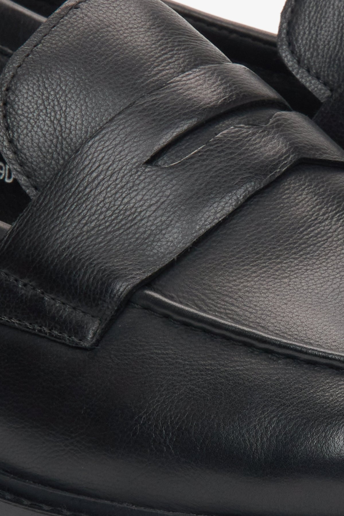 Schwarze Herren Loafer aus Naturleder Estro ER00115807