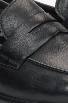 Schwarze Herren Loafer aus Naturleder Estro ER00115807