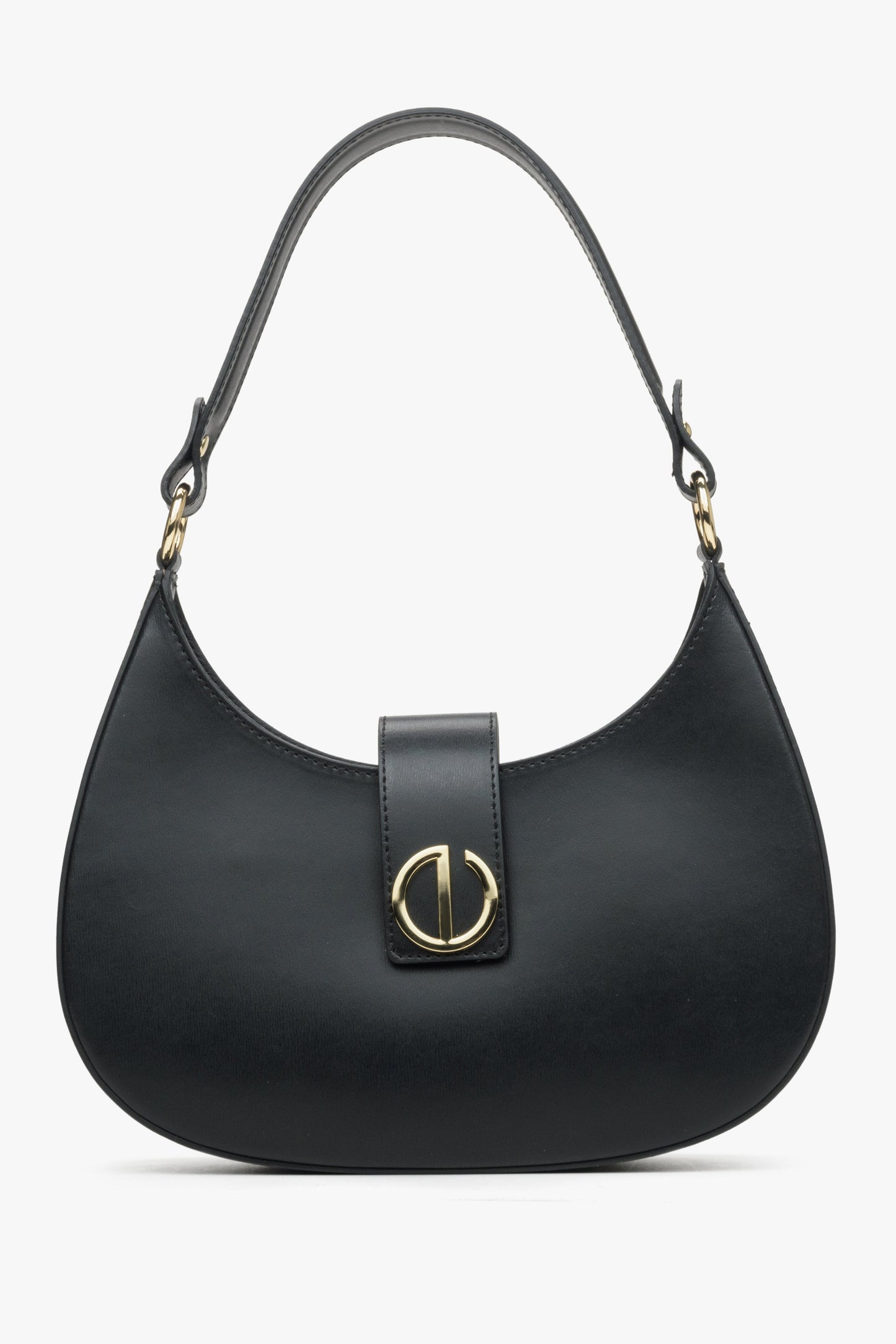 Schwarze italienische Leder-Handtasche für Damen Estro ER00114779.