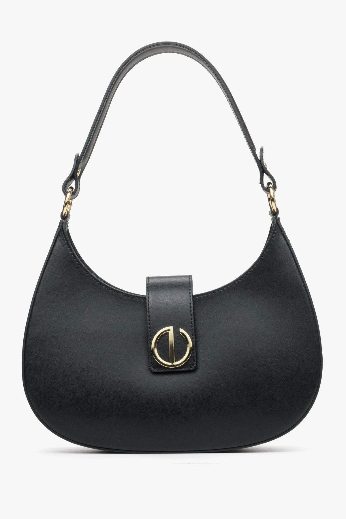 Schwarze italienische Leder-Handtasche für Damen Estro ER00114779.