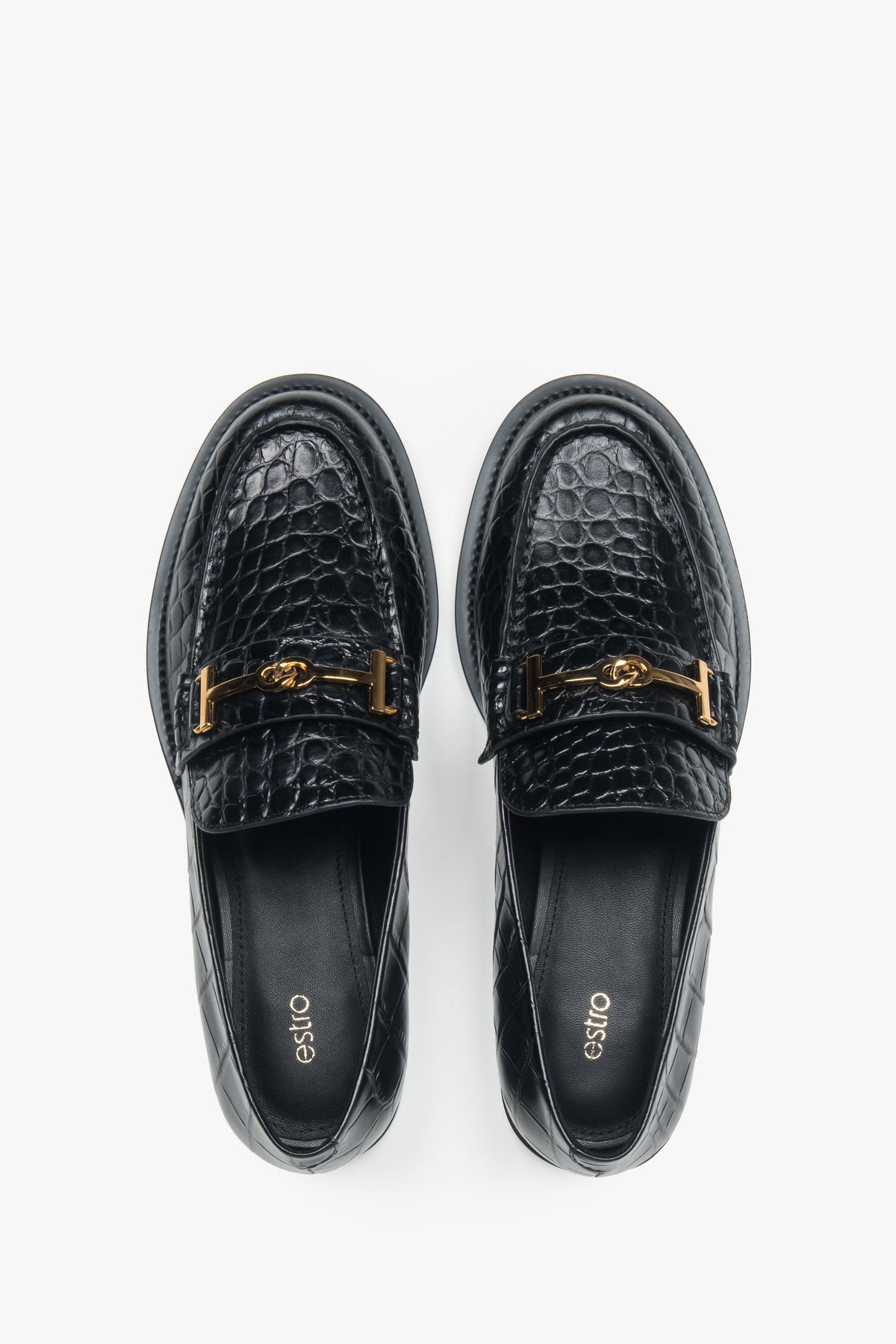 Estro Leder-Mokassins in Schwarz – zeitlose Damenschuhe für das Business-Outfit.