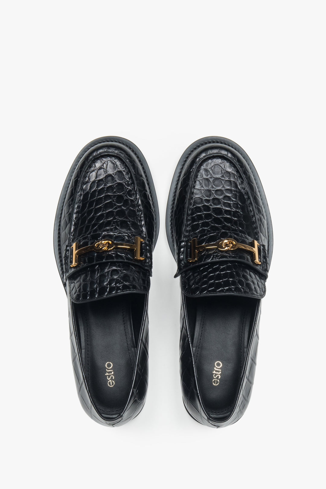 Estro Leder-Mokassins in Schwarz – zeitlose Damenschuhe für das Business-Outfit.