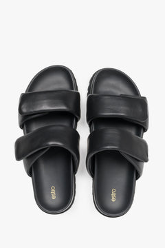 Minimalistische Slide-Sandalen aus Leder für Damen, ESTRO ER00116942