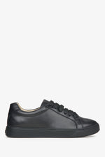 Schwarze Damen-Sneaker aus italienischem Premium-Leder Estro ER00115552