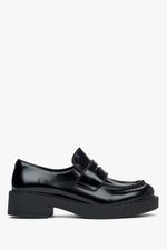 Komfortable schwarze Lederschuhe Damen Estro ER00115909