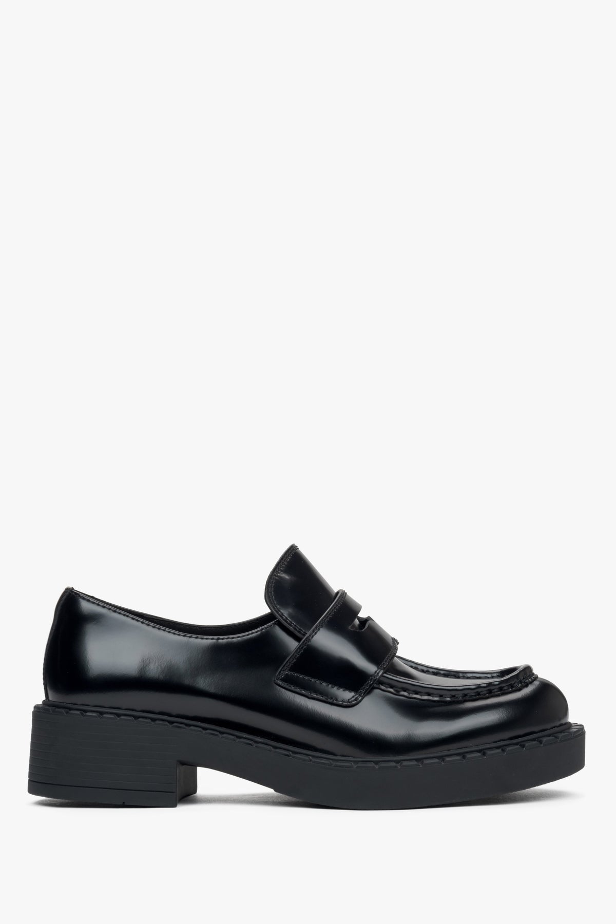 Komfortable schwarze Lederschuhe Damen Estro ER00115909