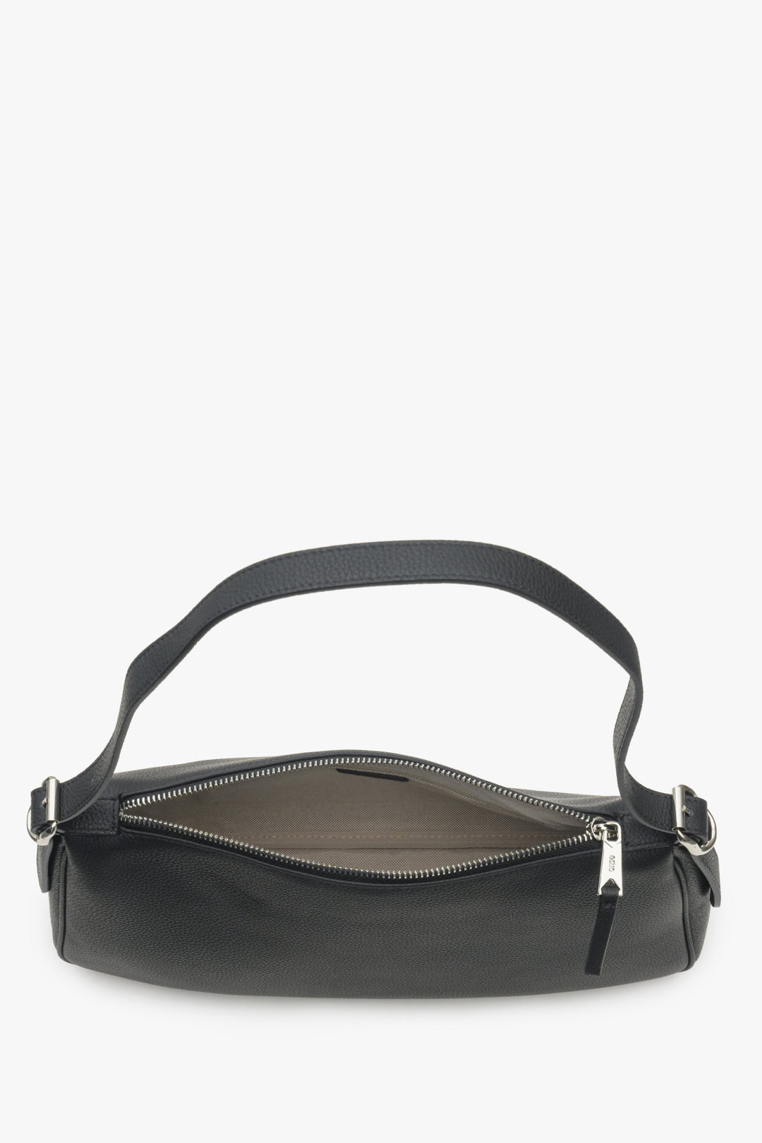 Damen-Umhängetasche in Schwarz aus echtem Leder der Marke Estro.