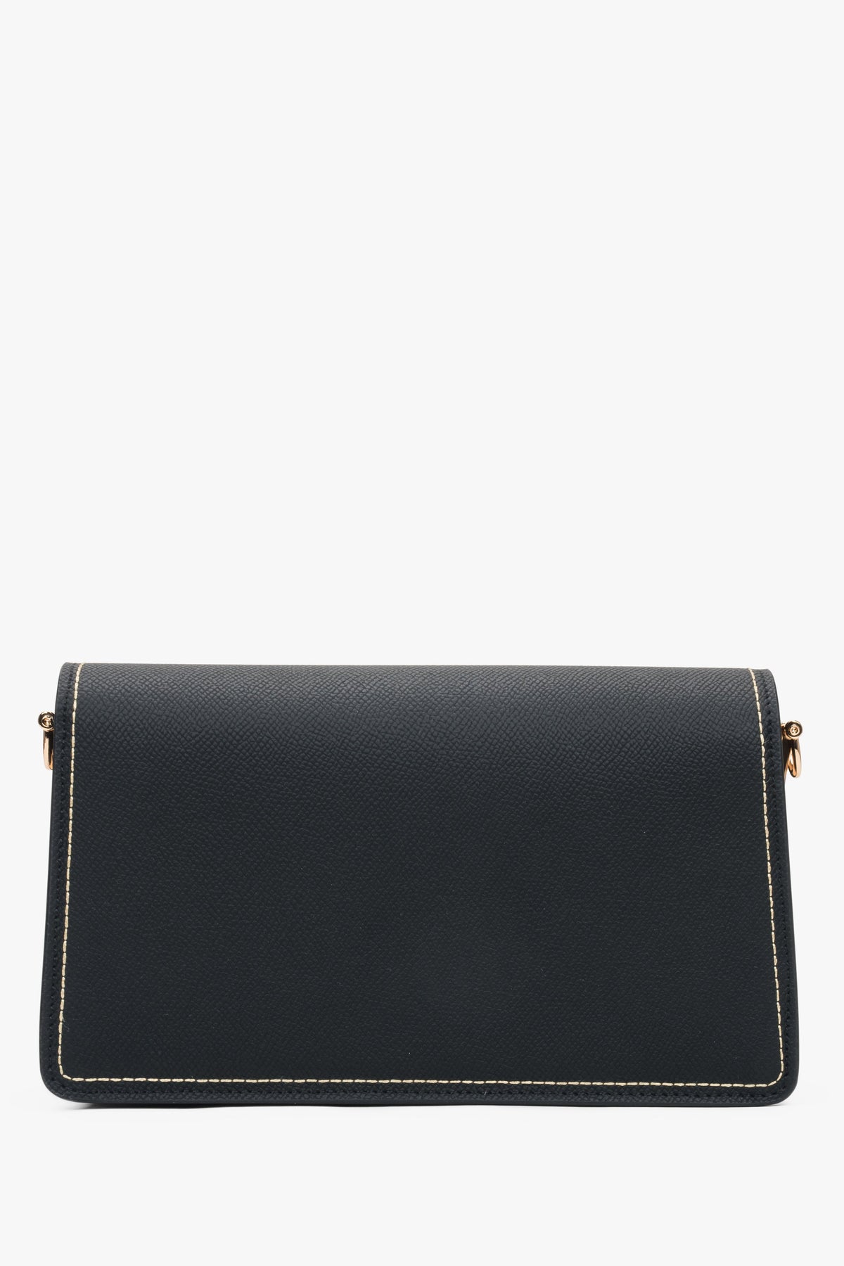 Elegante schwarze Damen-Schultertasche von Estro mit goldfarbenen Details.