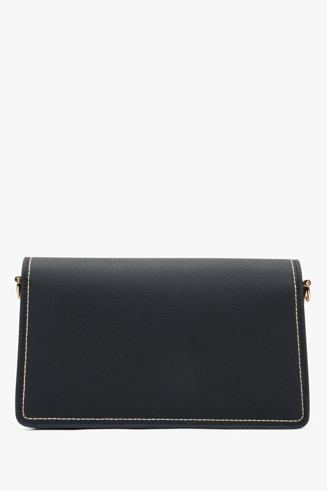 Elegante schwarze Damen-Schultertasche von Estro mit goldfarbenen Details.