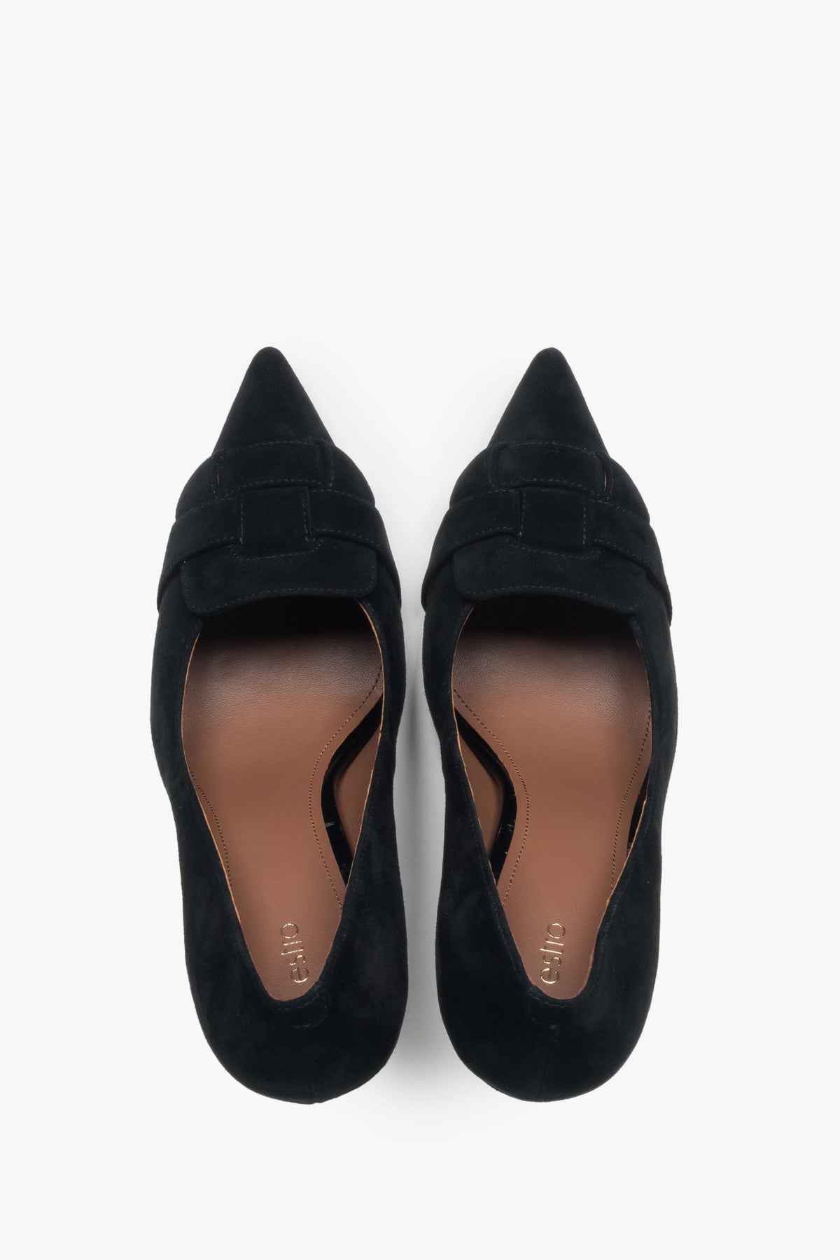Elegante schwarze Absatzschuhe z echtem Velours dla festliche Anlässe. 