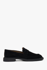 Schwarzer Damen-Pennyloafer aus edlem italienischem Velours Estro ER00117091.