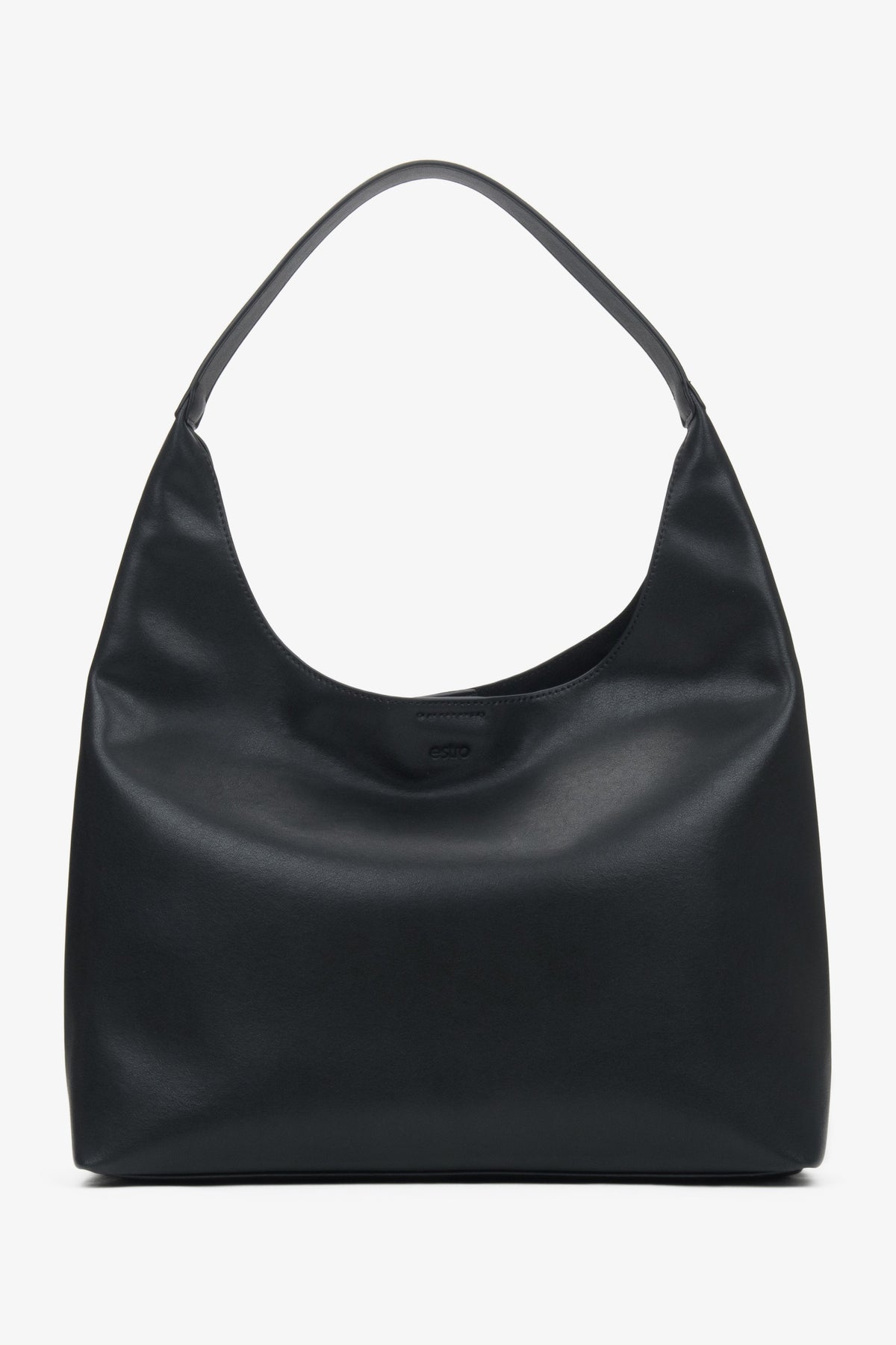 Schwarzer Damen-Shopper aus echtem Leder Estro ER00116833.