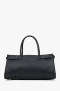 Schwarzer Damen-Shopper aus edlem italienischem Echtleder Estro ER00117491ю