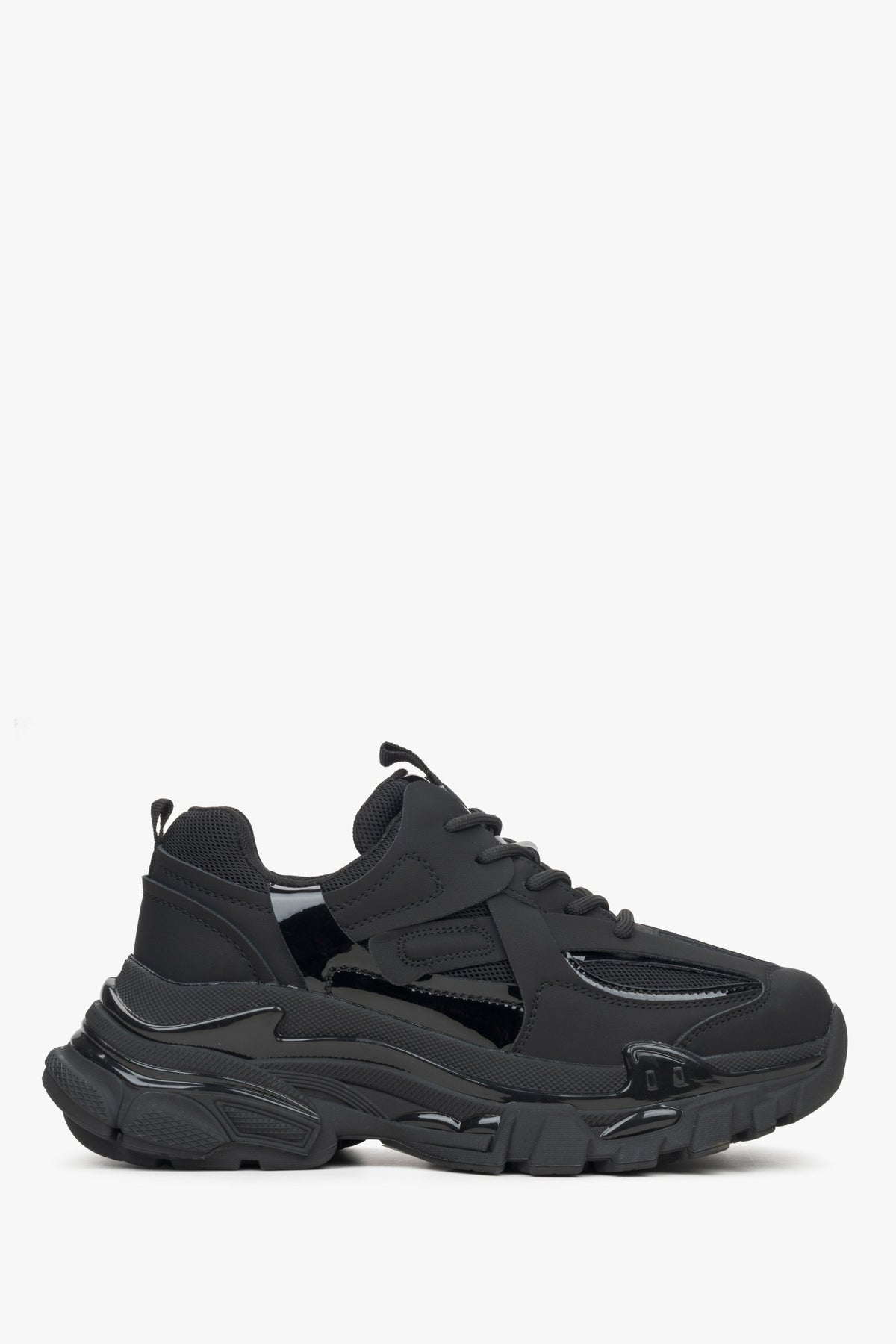 Schwarzer Damen-Sneaker low mit markanter Chunky-Plateausohle ES8 ER00115758.