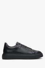 Schwarzer Herren-Sneaker low aus Leder Estro ER00113466.