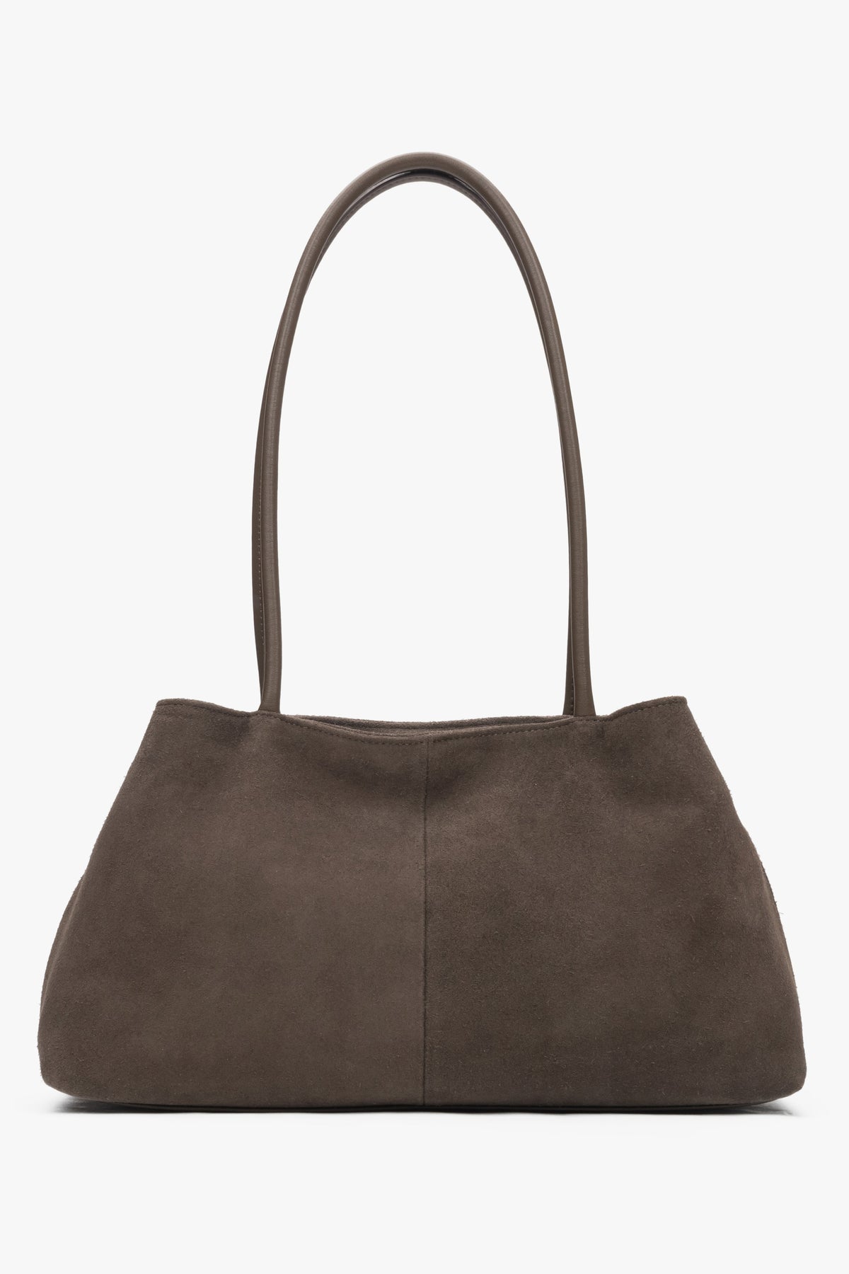 Stilvolle taupefarbene Schultertasche für Damen in minimalistischem Design.