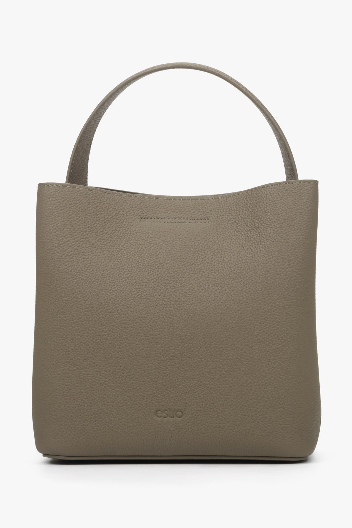 Taupefarbene Damen-Handtasche von Estro aus hochwertigem Echtleder.