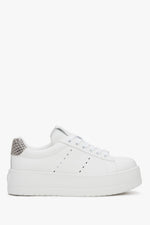 Weißer Ledersneaker für Damen mit markanter Chunky-Sohle Estro ER00117130.