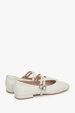 Klassische Damen Ballerinas in Weiß aus echtem Leder für den Alltag Estro ER00117153