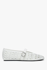 Weiße Damen-Ballerinas aus echtem Leder Estro ER00116977.