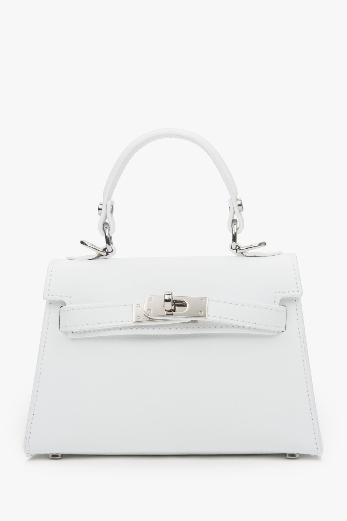 Weiße Damen-Satchel-Tasche aus edlem italienischem Echtleder Estro ER00117911.